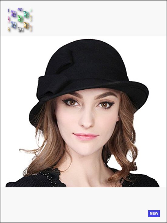 100% Wool Cloche Bucket Hat Vintage Bow Accent Winter Adjustable Fine Quality main image 7